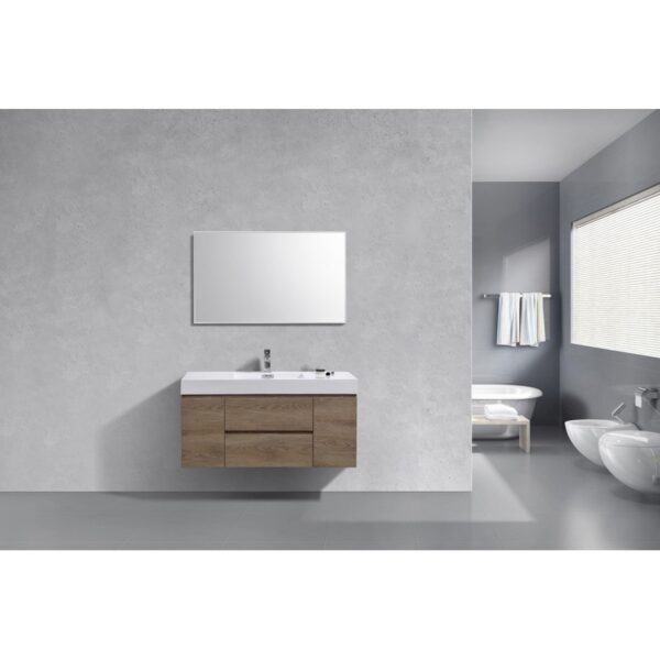 Kubebath BSL48 Bliss 47 1/4 Inch Wall Mount Single Sink Bath Vanity