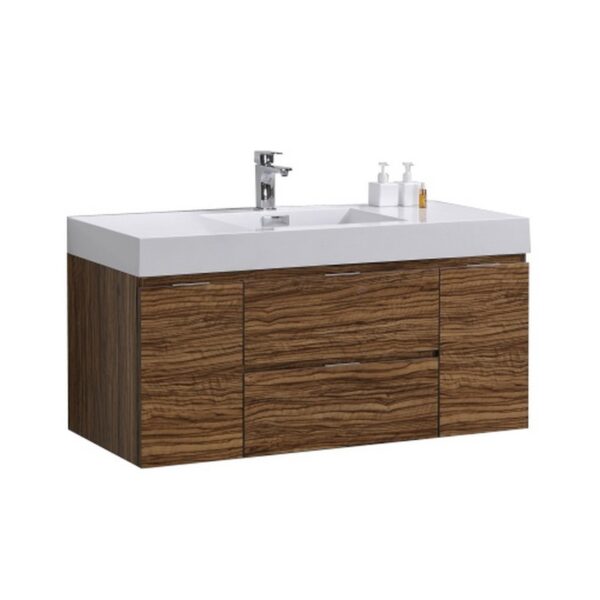 Kubebath BSL48 Bliss 47 1/4 Inch Wall Mount Single Sink Bath Vanity