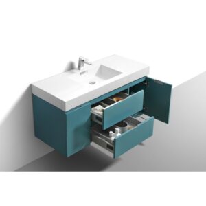 Kubebath BSL48 Bliss 47 1/4 Inch Wall Mount Single Sink Bath Vanity