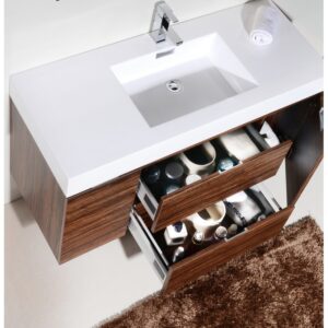 Kubebath BSL48 Bliss 47 1/4 Inch Wall Mount Single Sink Bath Vanity