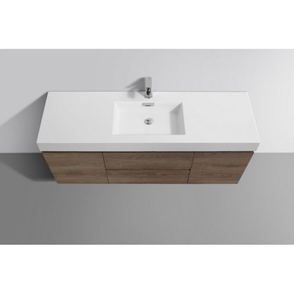 Kubebath BSL60S Bliss 59 Inch Wall Mount Single Sink Bath Vanity