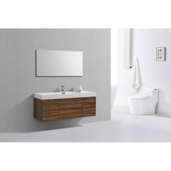 Kubebath BSL60S Bliss 59 Inch Wall Mount Single Sink Bath Vanity