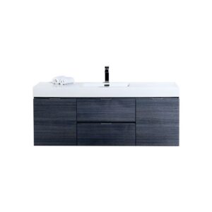 Kubebath BSL60S Bliss 59 Inch Wall Mount Single Sink Bath Vanity