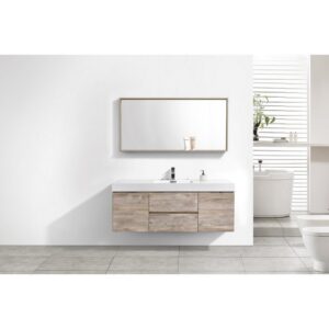 Kubebath BSL60S Bliss 59 Inch Wall Mount Single Sink Bath Vanity