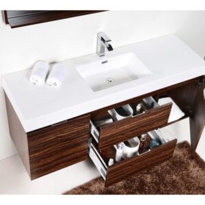 Kubebath BSL60S Bliss 59 Inch Wall Mount Single Sink Bath Vanity