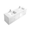 Kubebath BSL80D-GW Bliss 80 Inch Double Sink High Gloss White Wall Mount Modern Bathroom Vanity