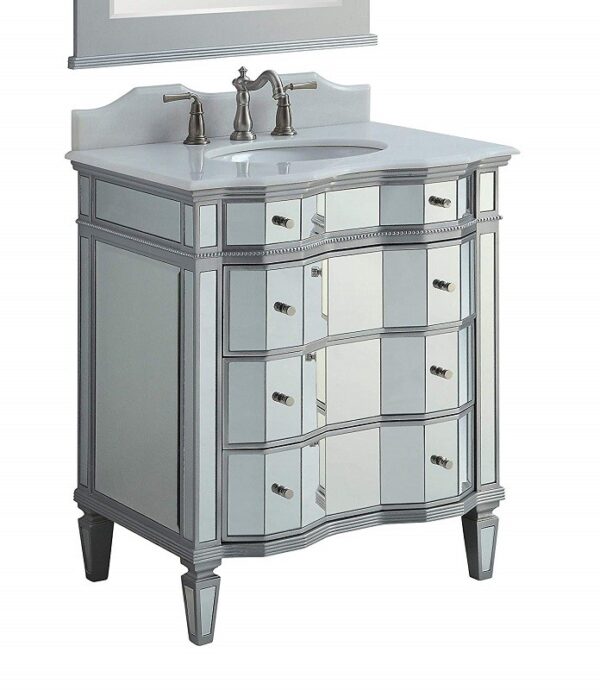 Chans Furniture BWV-025/30 Ashley 30 Inch Silver Bathroom Sink Vanity