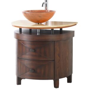 Chans Furniture BWV-026 Verdana 32 Inch Brown Bathroom Vessel Sink Vanity