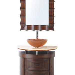 Chans Furniture BWV-026 Verdana 32 Inch Brown Bathroom Vessel Sink Vanity