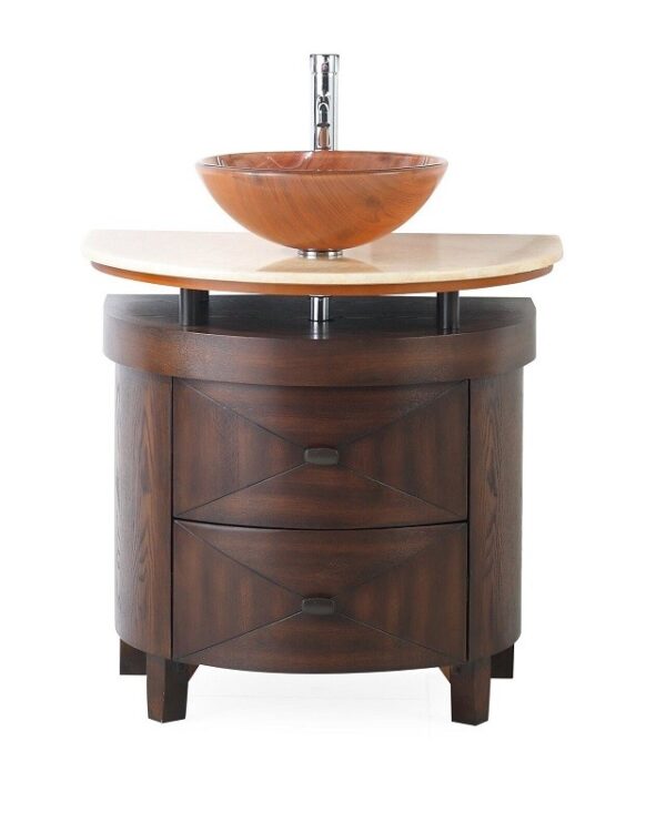 Chans Furniture BWV-026 Verdana 32 Inch Brown Bathroom Vessel Sink Vanity