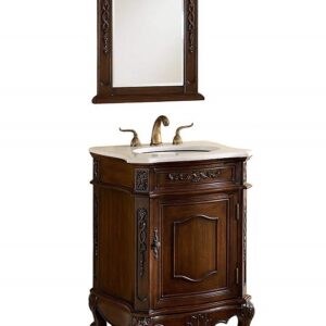 Chans Furniture BWV-047W Debellis 24 Inch Brown Petite Powder Room Debellis Bathroom Sink Vanity