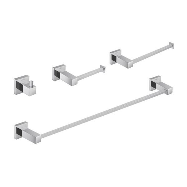 KIBI USA C-KBA15-4 Cube 4-Piece Bathroom Hardware Set