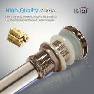 KIBI USA C-KBF1005-KPW101 Waterfall 10 7/8 Inch Single Hole Deck Mounted Lead-Free Solid Brass Single Handle Bathroom Sink Faucet with Pop Up Drain