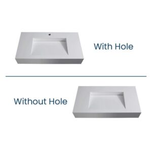 Castello USA CB-GM-2053-30 Pyramid 30 Inch Wall Mounted Counter Top Vessel Bathroom Sink