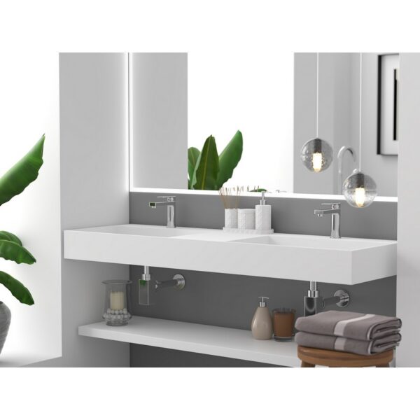 Castello USA CB-GM-2056-60 Juniper 60 Inch Wall Mounted Vessel Double Bathroom Sink