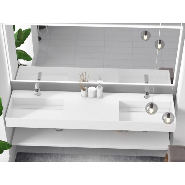 Castello USA CB-GM-2056-72 Juniper 72 Inch Wall Mounted Vessel Double Bathroom Sink