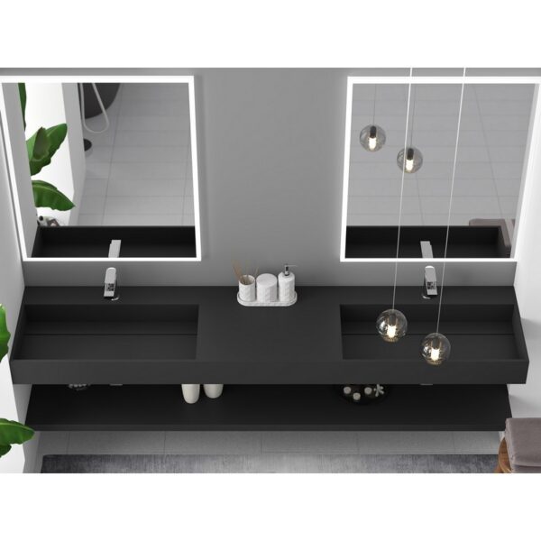 Castello USA CB-GM-2056-84 Juniper 84 Inch Wall Mounted Vessel Double Bathroom Sink