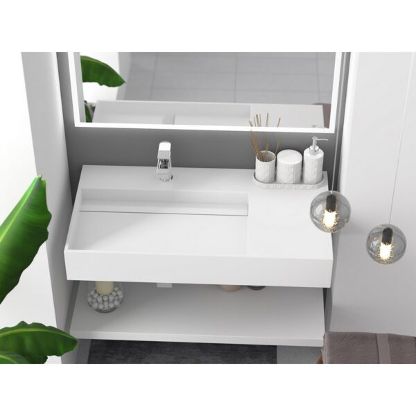 Castello USA CB-GM-2056-L Juniper 35 3/8 Inch Left Wall Mounted Vessel Bathroom Sink