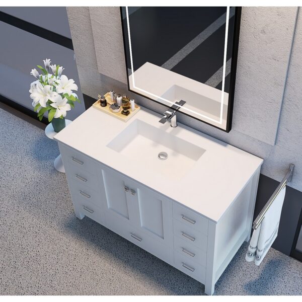 Castello USA CB-GM-2066-48 Serenity 48 Inch Drop-in Vanity Countertop Sink