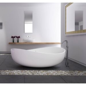 Castello USA CB-GM-8015 Newport 70 7/8 Inch Stone Resin Freestanding Bathtub