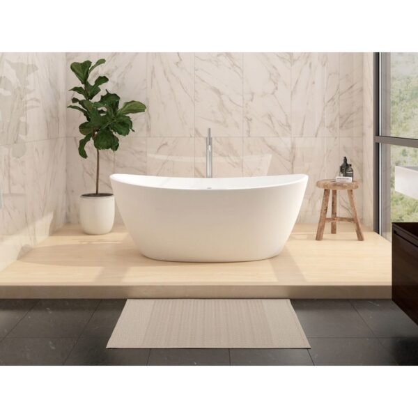 Castello USA CB-GM-8016 Manhattan 64 1/8 Inch Stone Resin Freestanding Bathtub