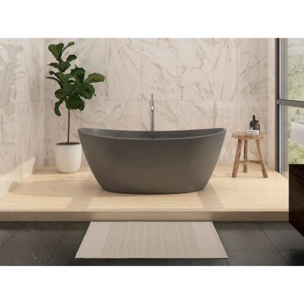 Castello USA CB-GM-8016S Manhattan 59 Inch Stone Resin Freestanding Bathtub