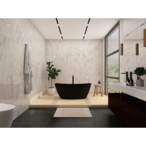 Castello USA CB-GM-8016S Manhattan 59 Inch Stone Resin Freestanding Bathtub