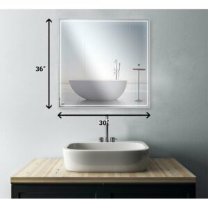 Castello USA DAHLIA3036 Dahlia 30 x 36 Inch LED Bathroom Mirror with Motion