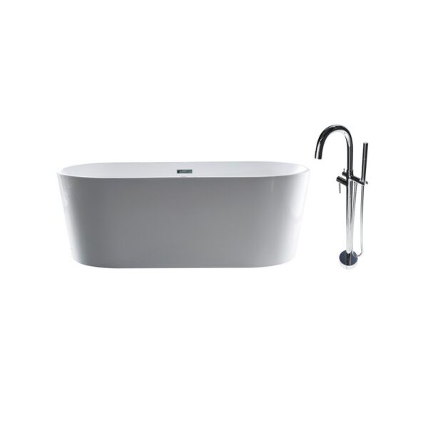 Castello USA CB-03-59 Scarlett 58 7/8 Inch Freestanding Tub with Small Chrome Drainer and Overflow