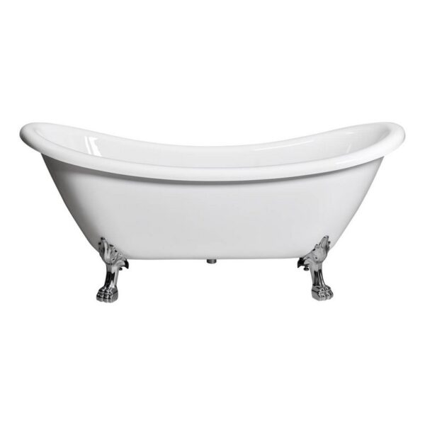 Castello USA CB-26-60 Daphne 60 Inch Acrylic Freestanding Tub with Small Chrome Drainer/Overflow