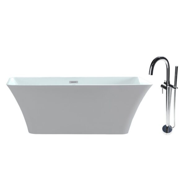 Castello USA CB-43-59 Blaire 58 7/8 Inch Freestanding Tub with Drainer and Overflow