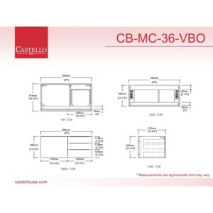 Castello USA CB-ALPINE-36 Alpine 35 Inch Vanity Base