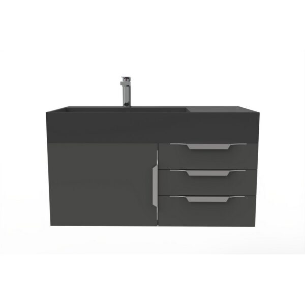 Castello USA CB-AMAZON-36B-SET Amazon 35 Inch Black Vanity Set with Top