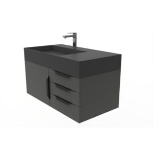 Castello USA CB-AMAZON-36B-SET Amazon 35 Inch Black Vanity Set with Top