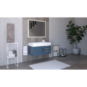 Castello USA CB-AMAZON-36BU-SET Amazon 35 Inch Blue Vanity Set with Top