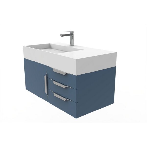 Castello USA CB-AMAZON-36BU-SET Amazon 35 Inch Blue Vanity Set with Top