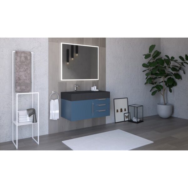 Castello USA CB-AMAZON-36BU-SET Amazon 35 Inch Blue Vanity Set with Top