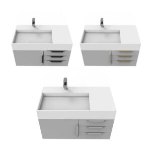 Castello USA CB-AMAZON-36G-SET Amazon 35 Inch Grey Vanity Set with Top