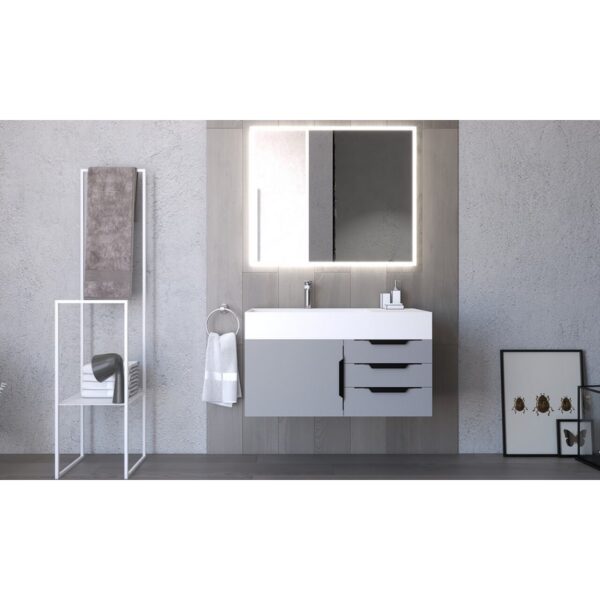 Castello USA CB-AMAZON-36G-SET Amazon 35 Inch Grey Vanity Set with Top