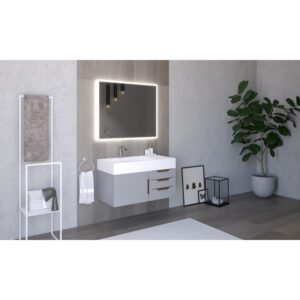 Castello USA CB-AMAZON-36G-SET Amazon 35 Inch Grey Vanity Set with Top