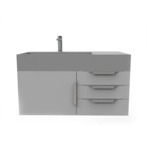 Castello USA CB-AMAZON-36G-SET Amazon 35 Inch Grey Vanity Set with Top