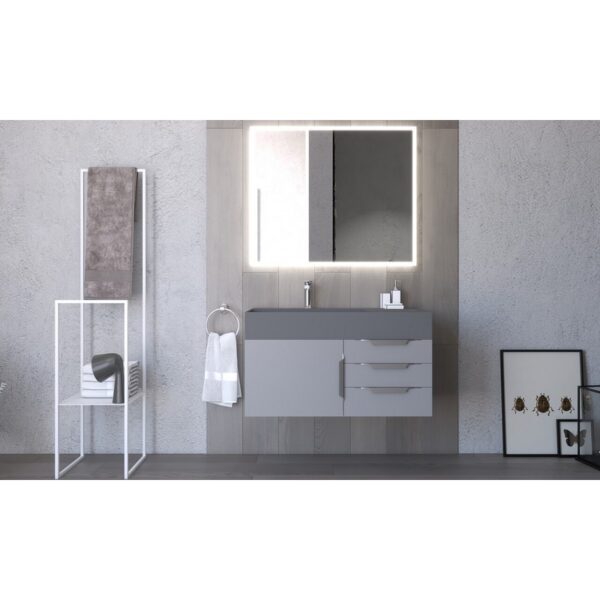 Castello USA CB-AMAZON-36G-SET Amazon 35 Inch Grey Vanity Set with Top