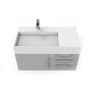 Castello USA CB-AMAZON-36G-SET Amazon 35 Inch Grey Vanity Set with Top