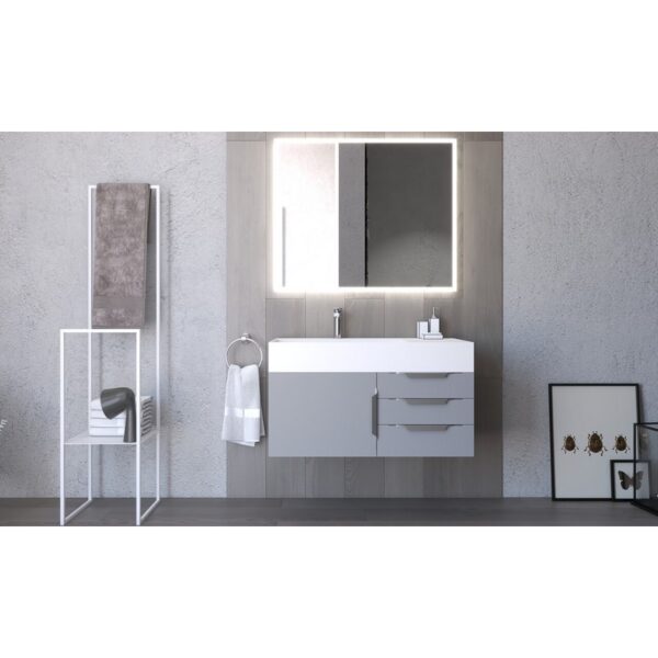 Castello USA CB-AMAZON-36G-SET Amazon 35 Inch Grey Vanity Set with Top