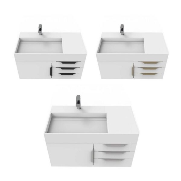 Castello USA CB-AMAZON-36W-SET Amazon 35 Inch White Vanity Set with Top