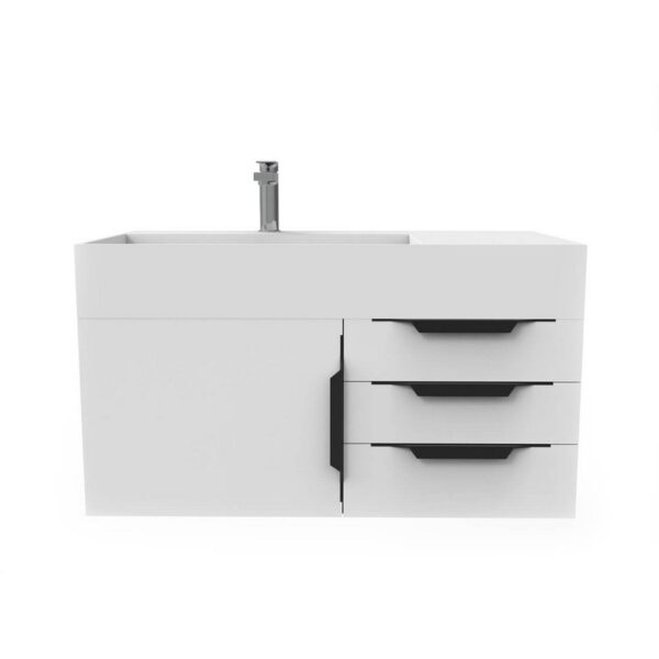 Castello USA CB-AMAZON-36W-SET Amazon 35 Inch White Vanity Set with Top