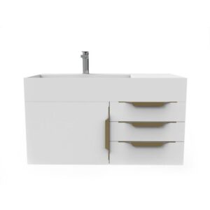 Castello USA CB-AMAZON-36W-SET Amazon 35 Inch White Vanity Set with Top