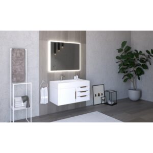 Castello USA CB-AMAZON-36W-SET Amazon 35 Inch White Vanity Set with Top