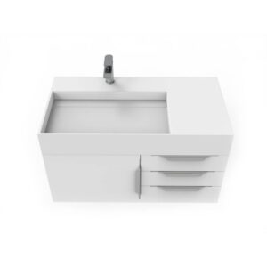 Castello USA CB-AMAZON-36W-SET Amazon 35 Inch White Vanity Set with Top