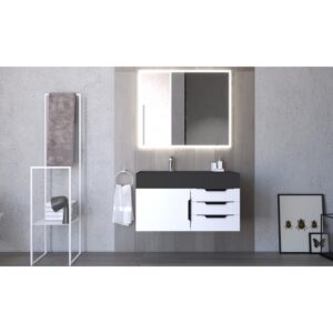 Castello USA CB-AMAZON-36W-SET Amazon 35 Inch White Vanity Set with Top